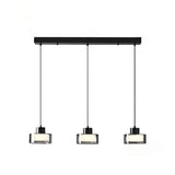 Minimalist Rectangular Glass Bedroom Pendant Light Image - 7