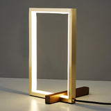 Minimalist Rectangular Metal Frame Bedroom Table Lamp Image - 8