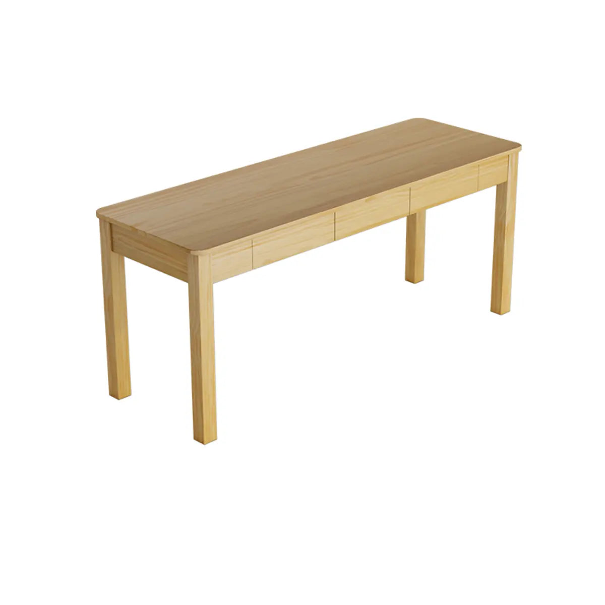 Minimalist Rectangular Pine Drawers Double Writing Desk Image - 2