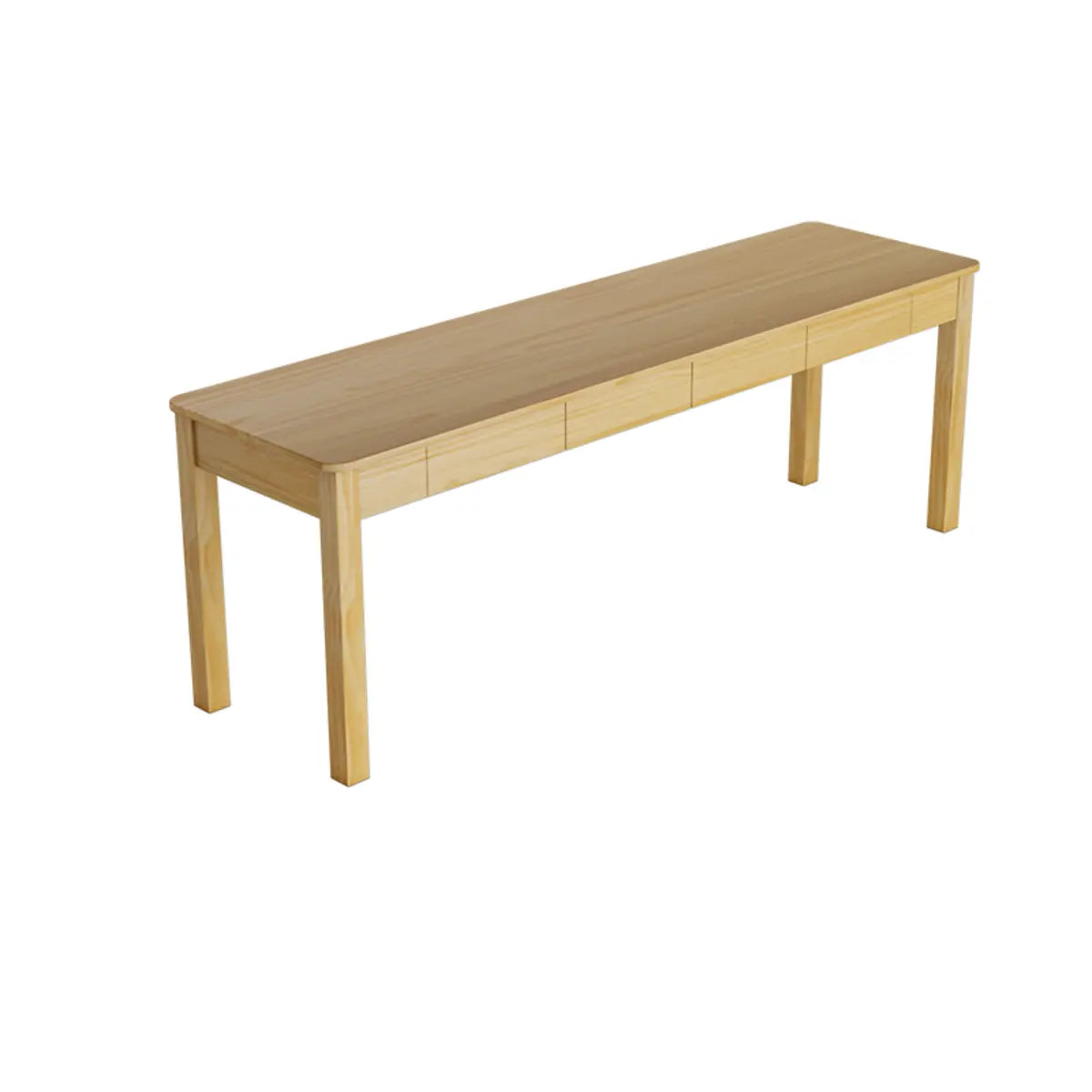 Minimalist Rectangular Pine Drawers Double Writing Desk Image - 3