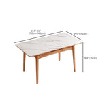 Minimalist Rectangular Sintered Stone Dining Table White Image - 10