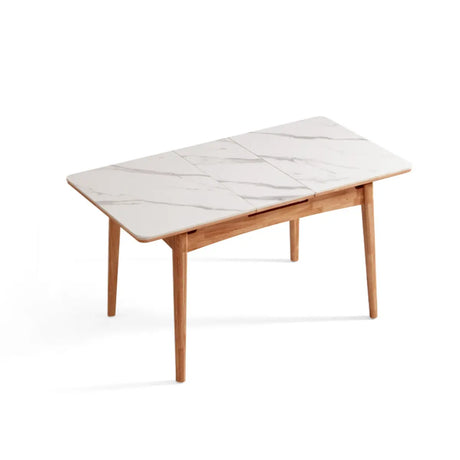 Minimalist Rectangular Sintered Stone Dining Table White Image - 2