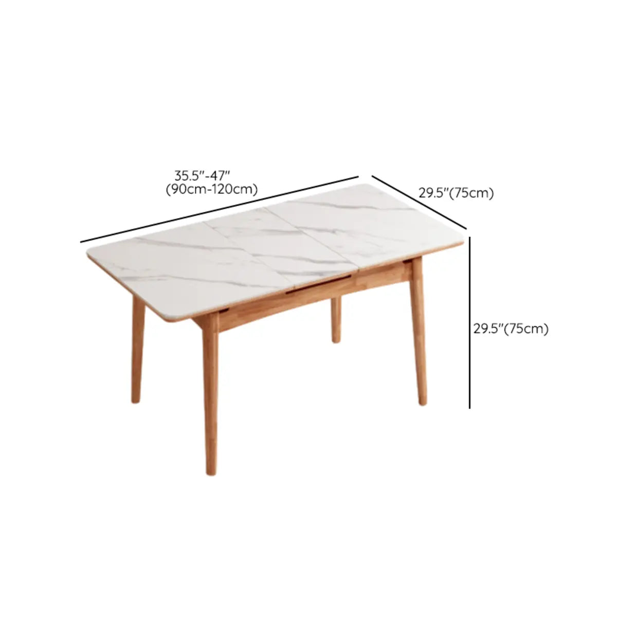 Minimalist Rectangular Sintered Stone Dining Table White 