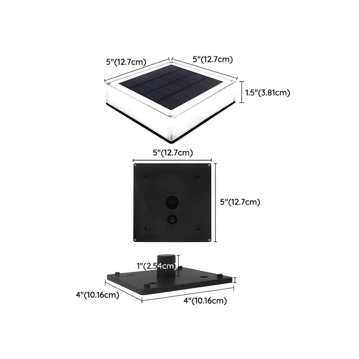 Minimalist Rectangular Solar Outdoor White Pillar Light 