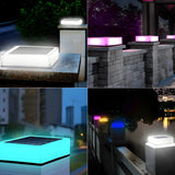 Minimalist Rectangular Solar Outdoor White Pillar Light Image - 4