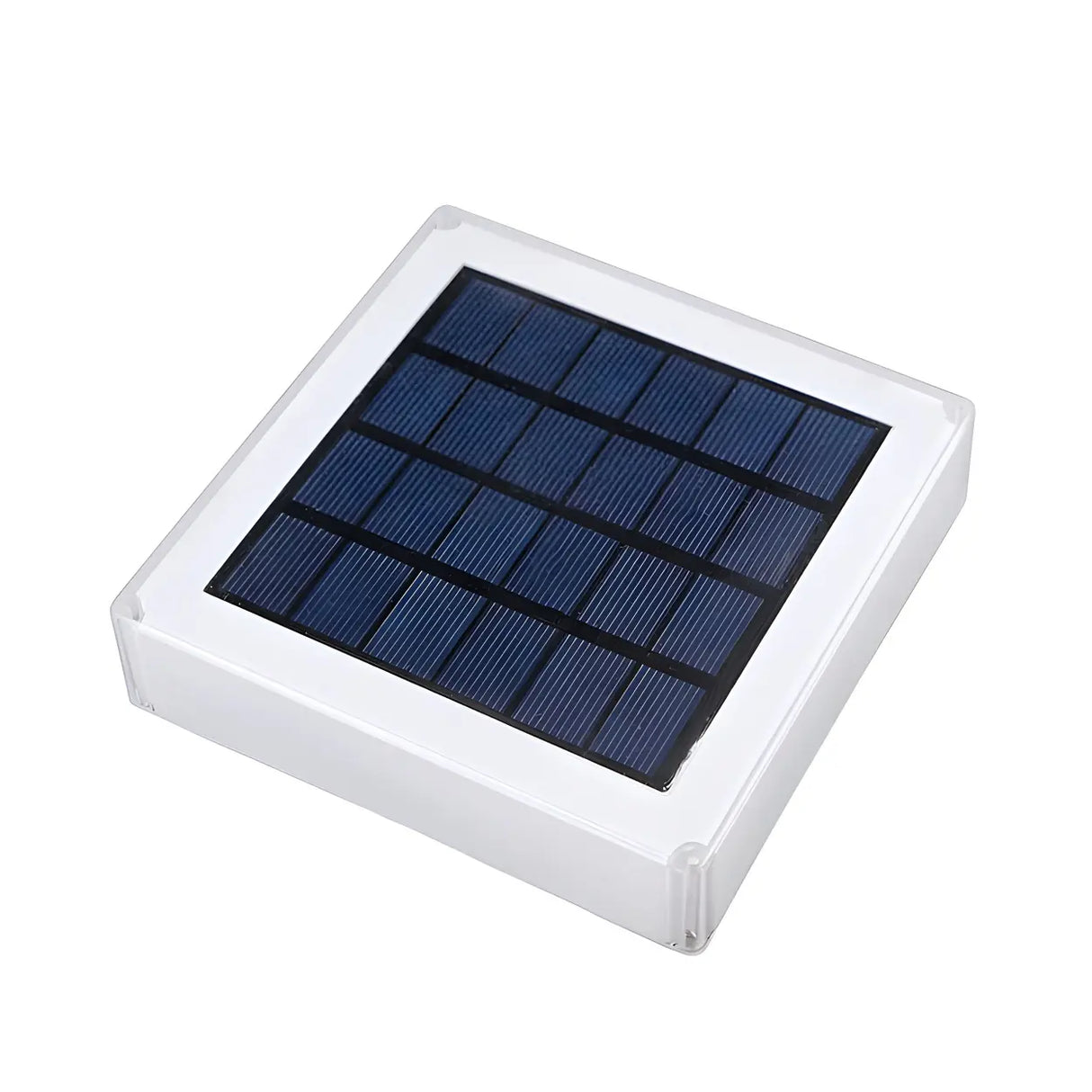 Minimalist Rectangular Solar Outdoor White Pillar Light Image - 6