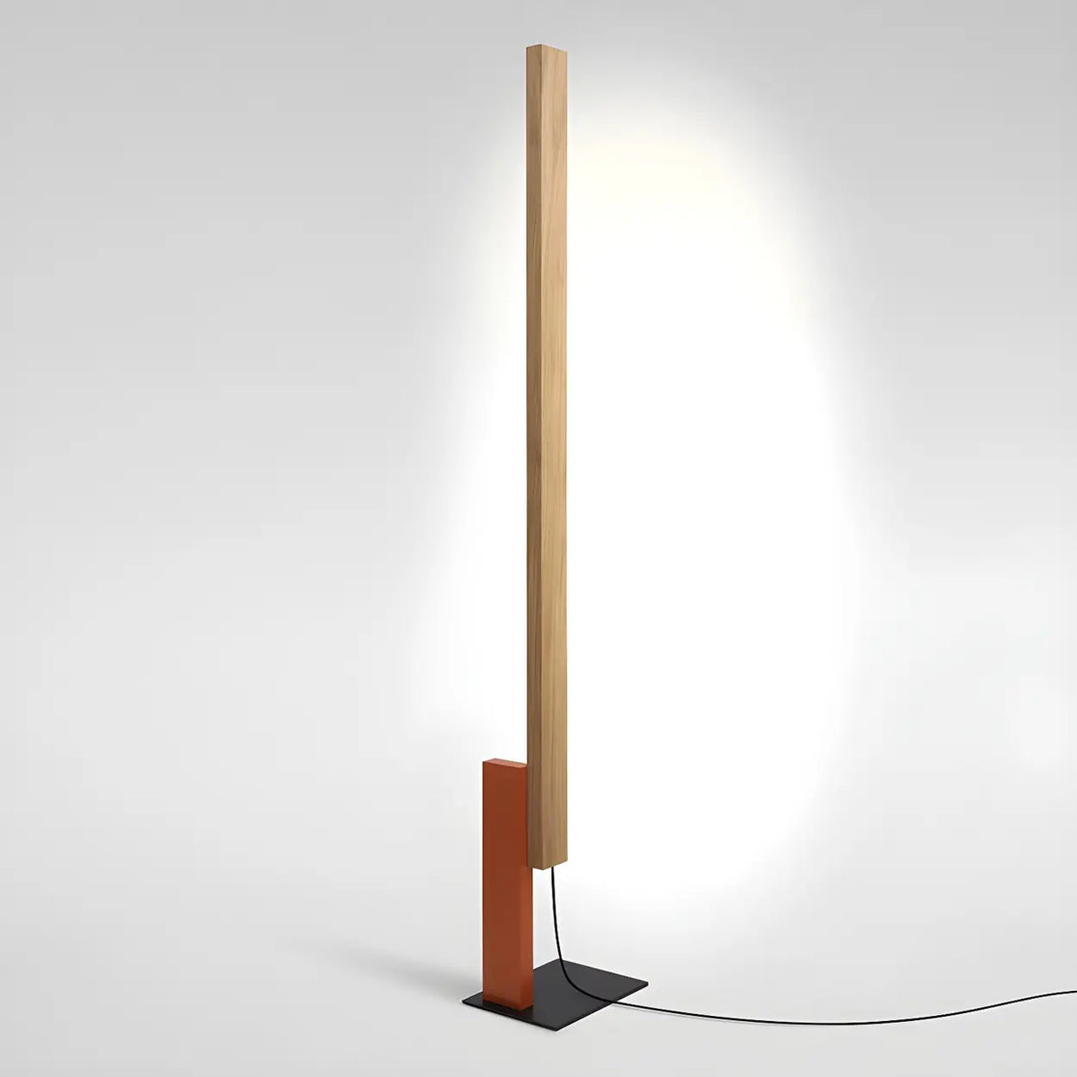 Minimalist Rectangular Wooden LED Modern Floor Lamp Image - 6