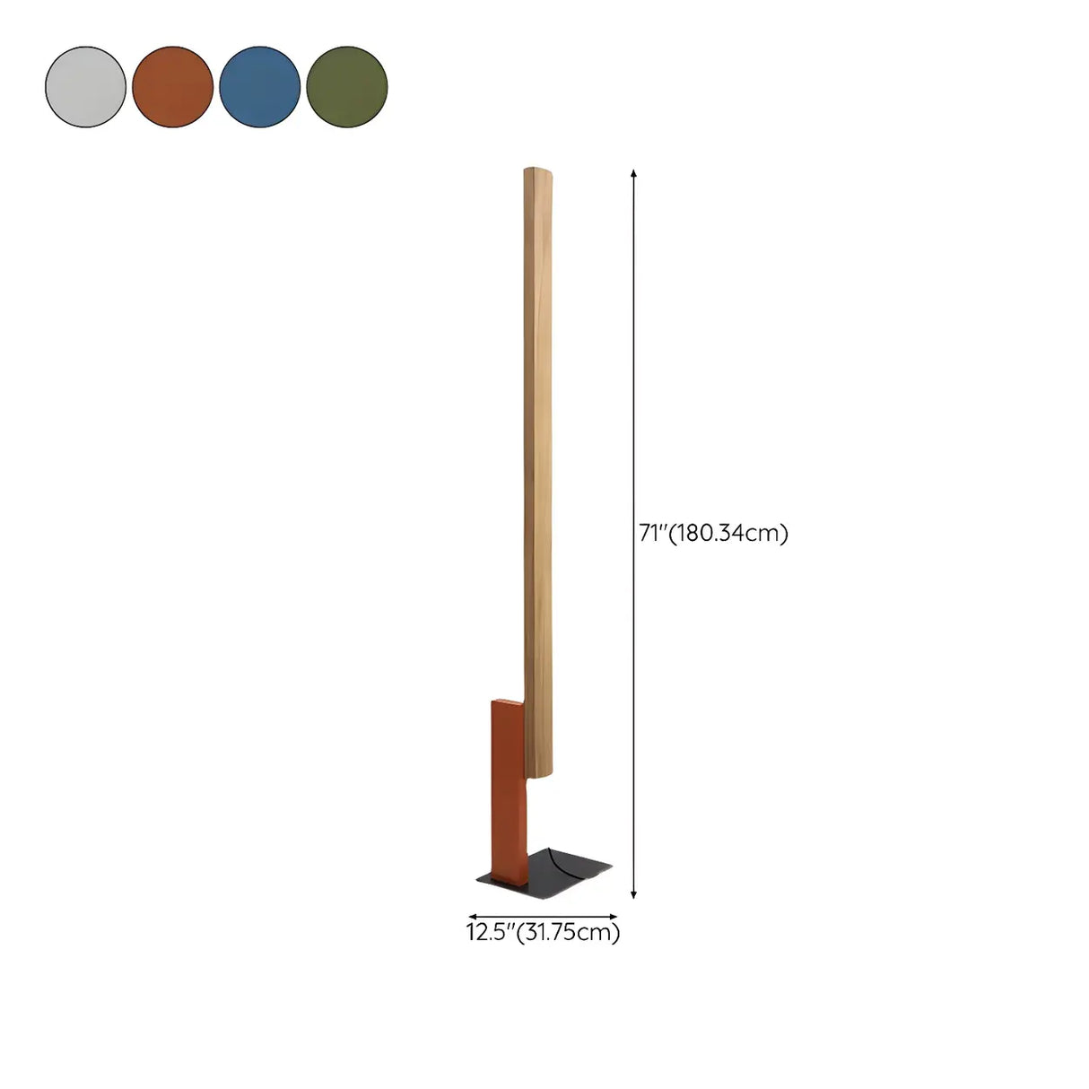 Minimalist Rectangular Wooden LED Modern Floor Lamp 