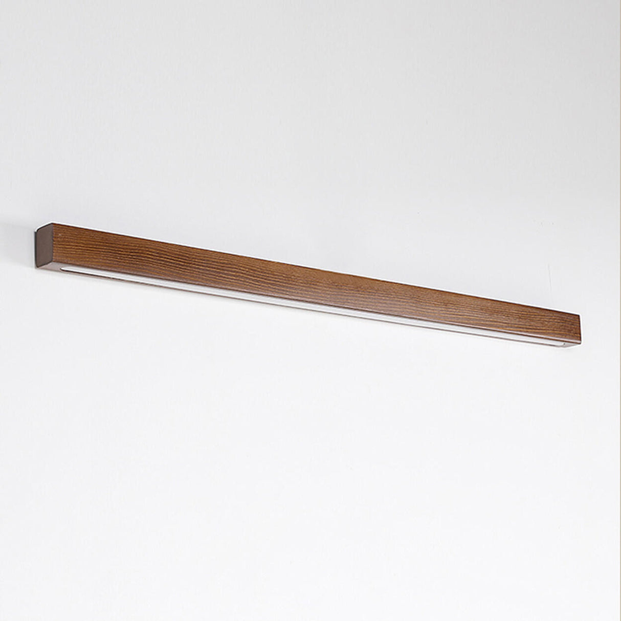 Minimalist Rectangular Wooden Linear LED Vanity Light Image - 10