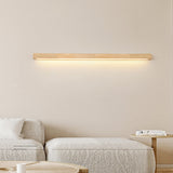 Minimalist Rectangular Wooden Linear LED Vanity Light Image - 3