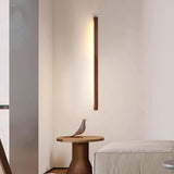 Minimalist Rectangular Wooden Linear LED Vanity Light Image - 4