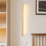 Minimalist Rectangular Wooden Linear LED Vanity Light Image - 5