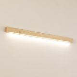 Minimalist Rectangular Wooden Linear LED Vanity Light Image - 7