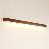 Minimalist Rectangular Wooden Linear LED Vanity Light Image - 9