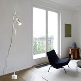 Minimalist Red Cylinder Adjustable Line pendant light Image - 3