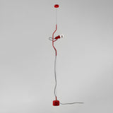 Minimalist Red Cylinder Adjustable Line pendant light Image - 4