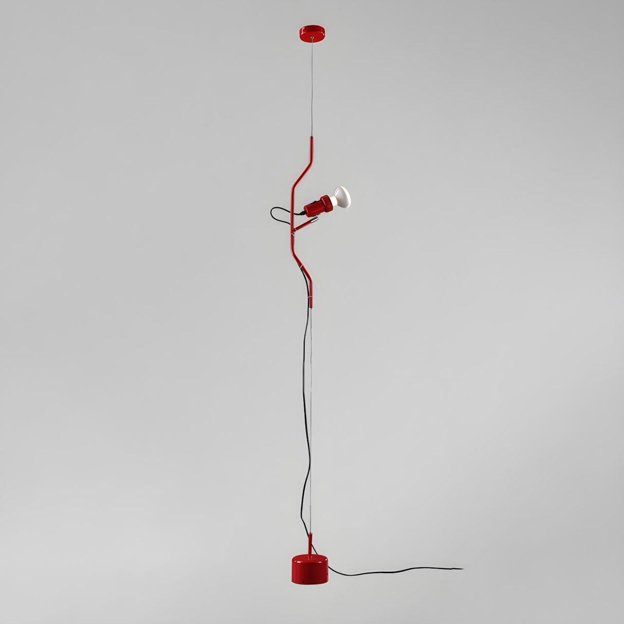 Minimalist Red Cylinder Adjustable Line pendant light Image - 8