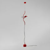 Minimalist Red Cylinder Adjustable Line pendant light Image - 8