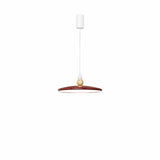 Minimalist Red Disc LED Pendant Light Dining Room Image - 10