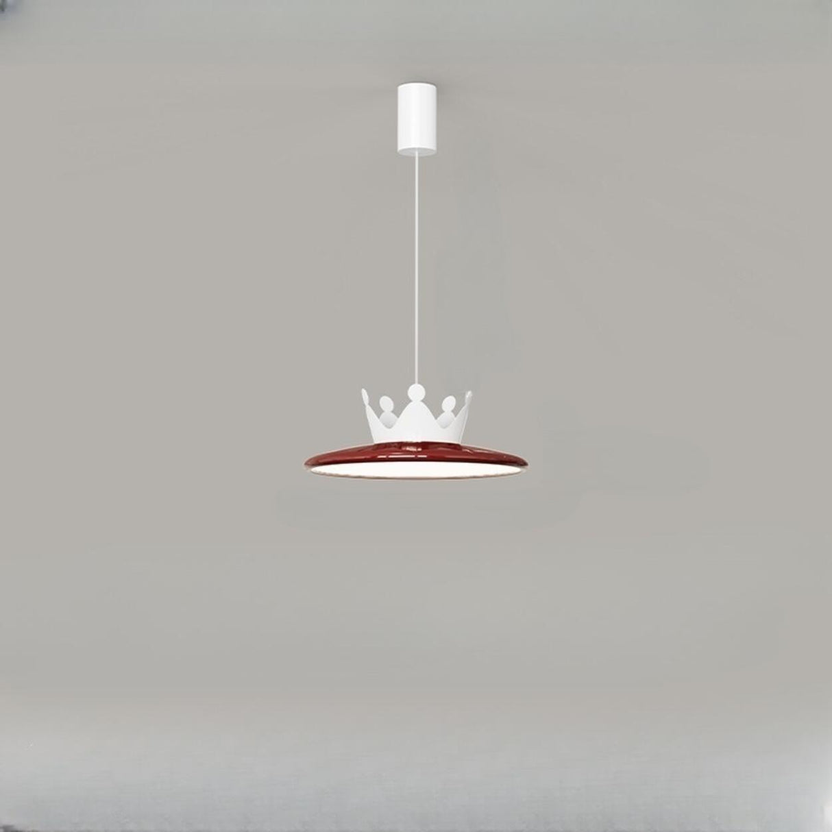 Minimalist Red Disc LED Pendant Light Dining Room Image - 11