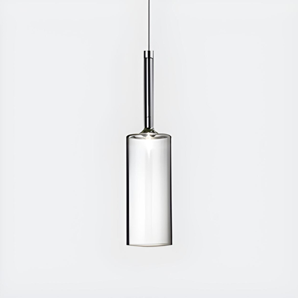 Minimalist Red Glass Cylinder Pendant Light Trio Set Image - 17