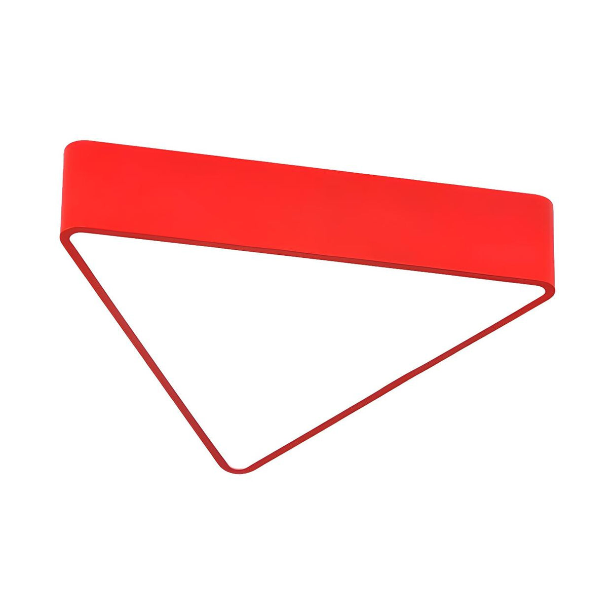 Minimalist Red Triangle LED Flush Mount Ceiling Light Image - 2