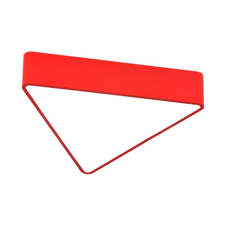 Minimalist Red Triangle LED Flush Mount Ceiling Light Image - 2