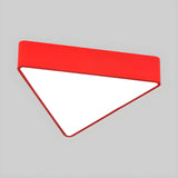 Minimalist Red Triangle LED Flush Mount Ceiling Light Image - 3