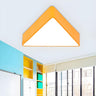 Minimalist Red Triangle LED Flush Mount Ceiling Light Image - 5