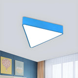 Minimalist Red Triangle LED Flush Mount Ceiling Light Image - 9