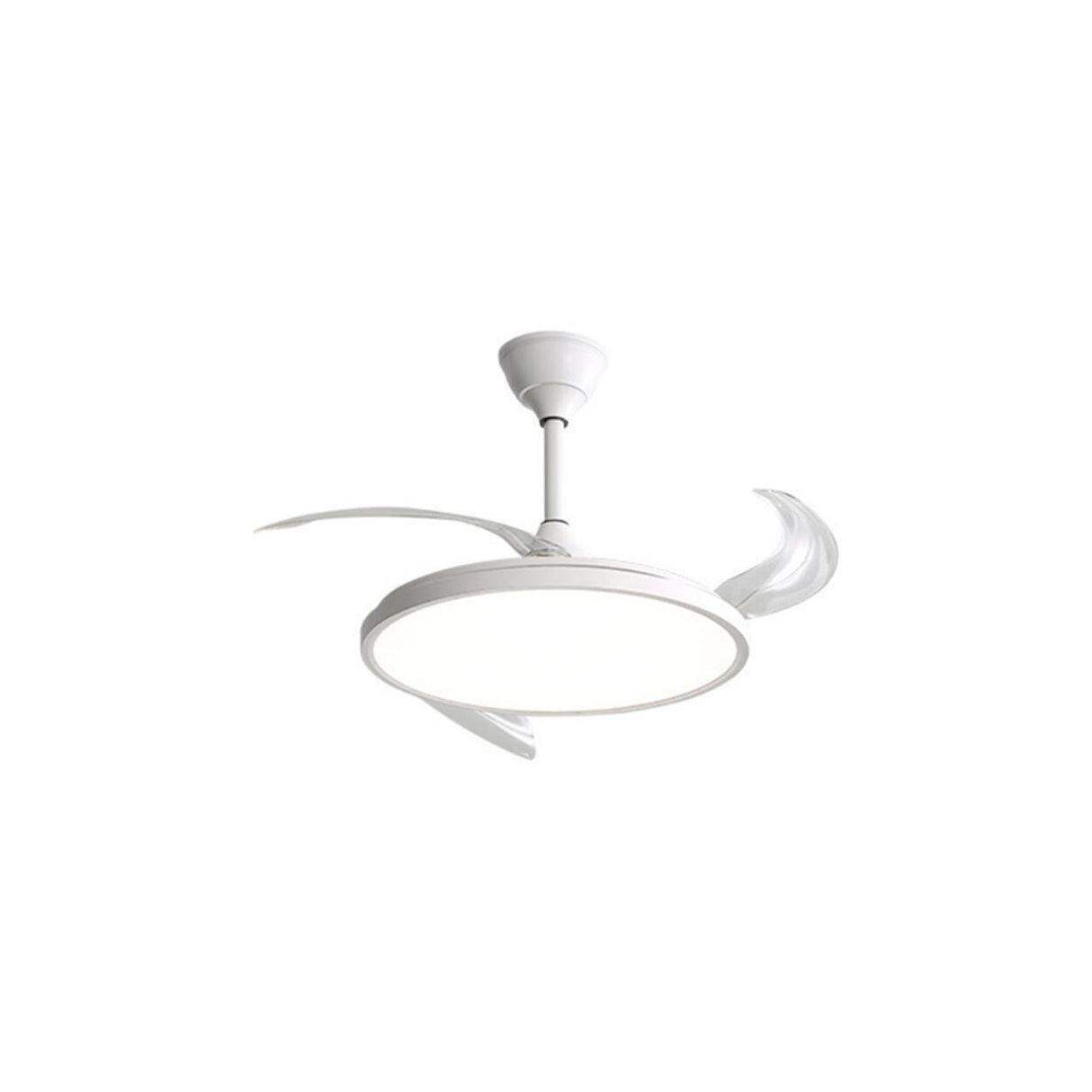 Minimalist Remote Control White Ceiling Fan with Light Image - 2