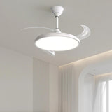 Minimalist Remote Control White Ceiling Fan with Light Image - 3