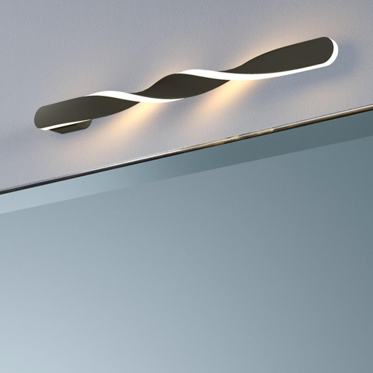 Minimalist Rotating Wave Metal LED Vanity Wall Light  Image - 6