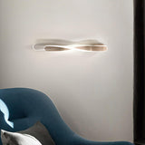 Minimalist Rotating Wave Metal LED Vanity Wall Light  Image - 7