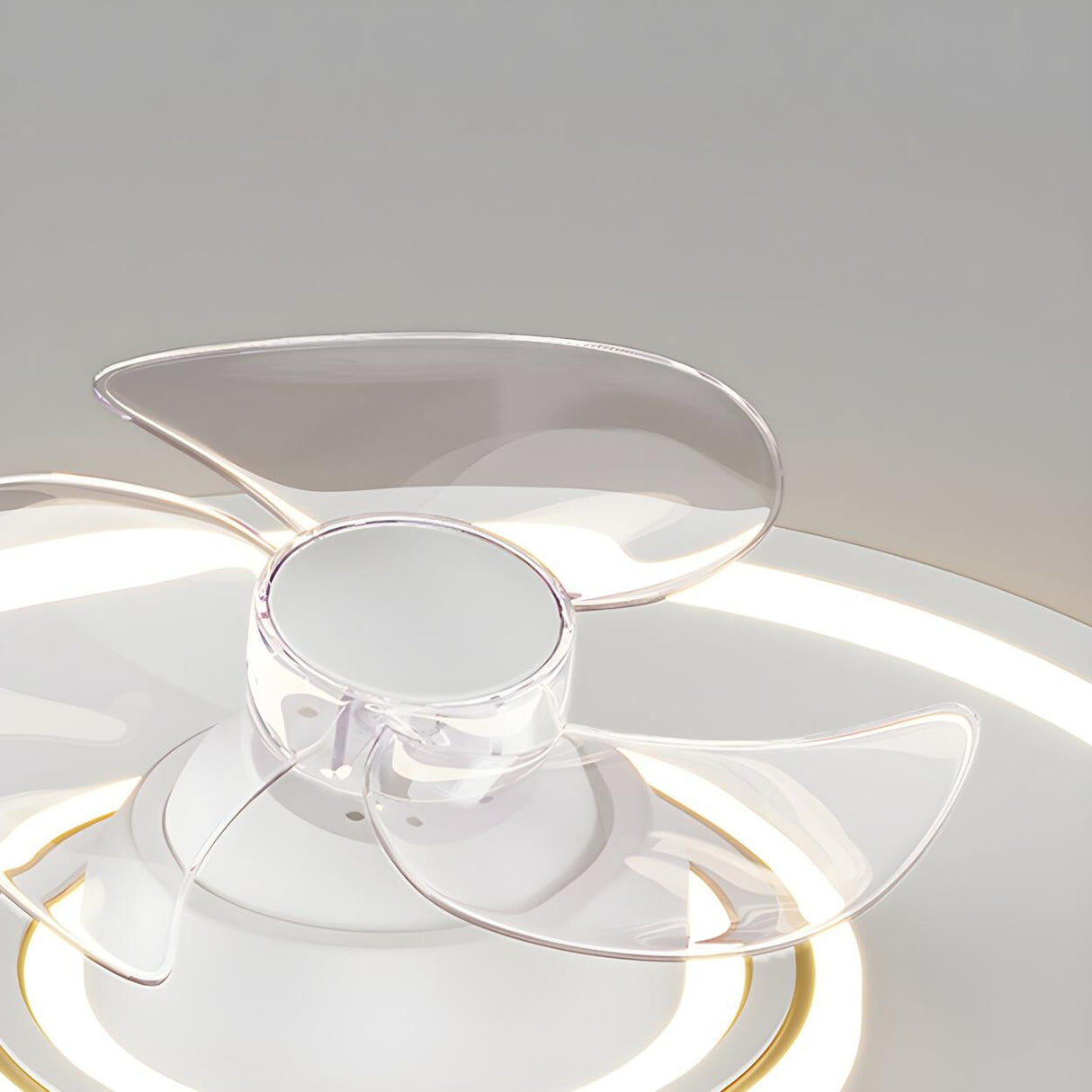 Minimalist Round 3-Blade Flush Ceiling Fan with Light Image - 10