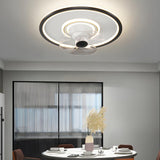 Minimalist Round 3-Blade Flush Ceiling Fan with Light Image - 14