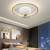 Minimalist Round 3-Blade Flush Ceiling Fan with Light Image - 3