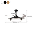 Minimalist Round 4 Blade Modern Ceiling Fan with Light #size