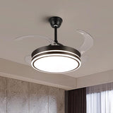 Minimalist Round 4 Blade Modern Ceiling Fan with Light Image - 3