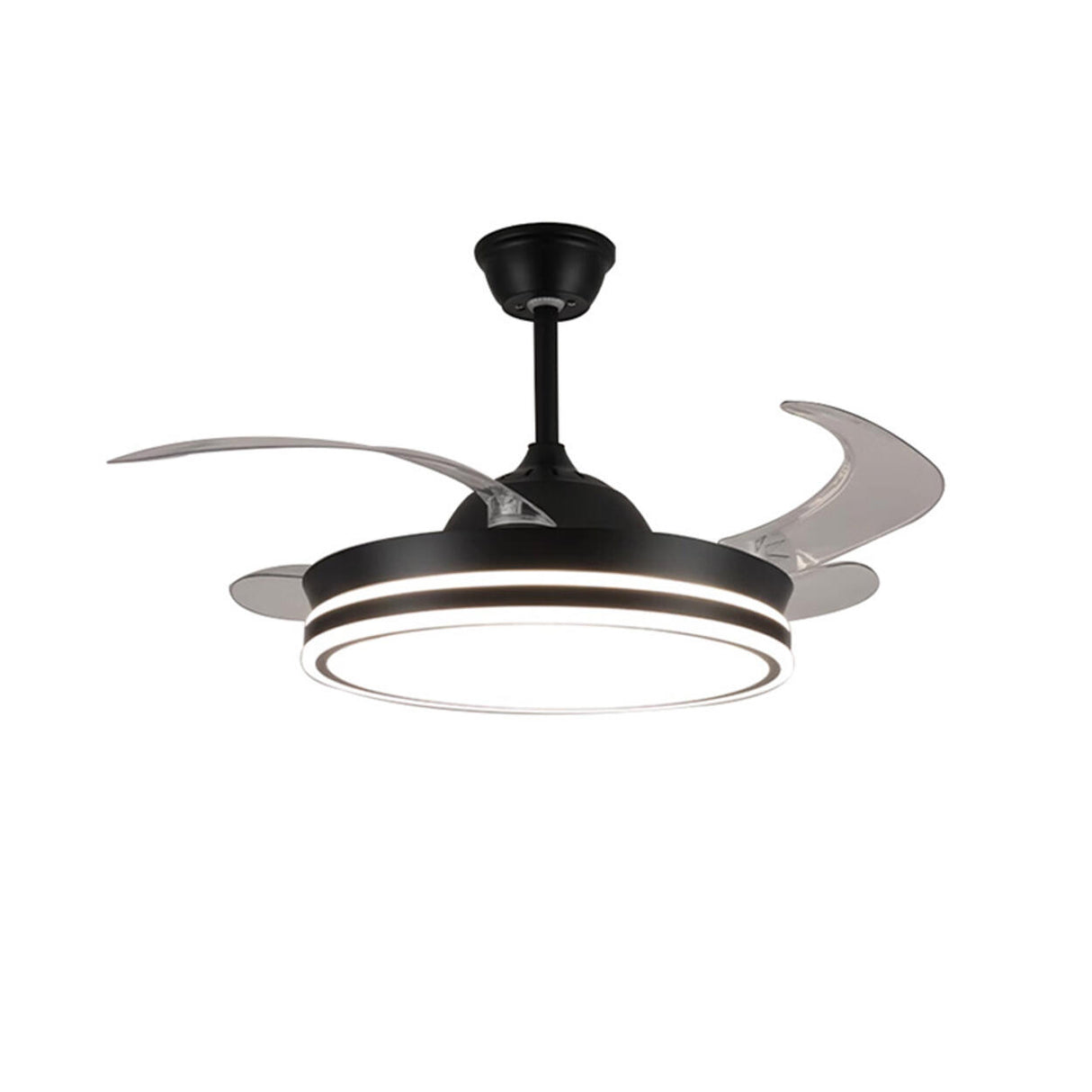 Minimalist Round 4 Blade Modern Ceiling Fan with Light Image - 5