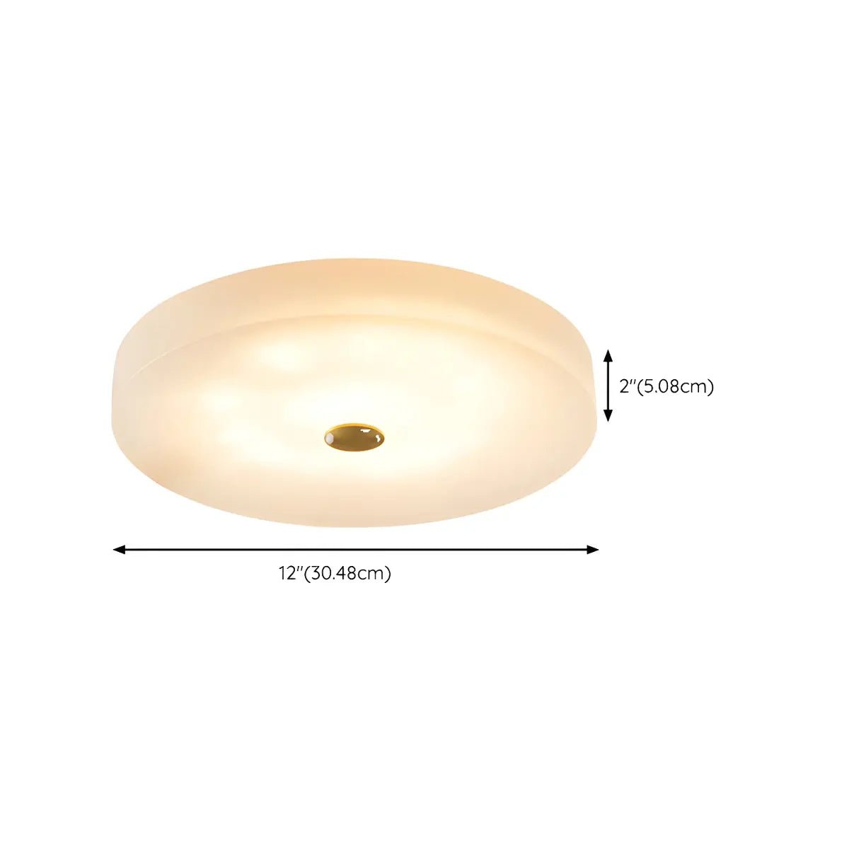 Minimalist Round Alabaster White Flush Mount Ceiling Light 