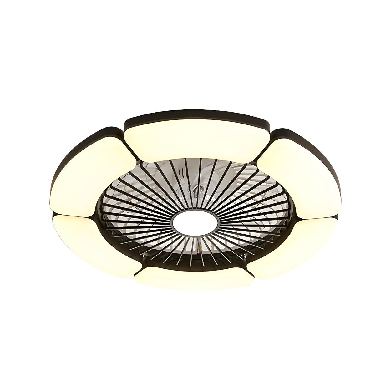 Minimalist Round Bladeless Ceiling Fan with LED Light Image - 2