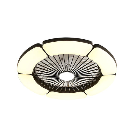 Minimalist Round Bladeless Ceiling Fan with LED Light Image - 2