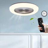 Minimalist Round Flush Bladeless Ceiling Fan with Light Image - 10