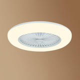 Minimalist Round Flush Bladeless Ceiling Fan with Light Image - 12