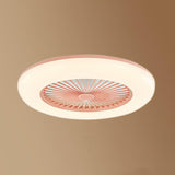 Minimalist Round Flush Bladeless Ceiling Fan with Light Image - 13