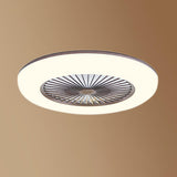 Minimalist Round Flush Bladeless Ceiling Fan with Light Image - 15