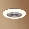 Minimalist Round Flush Bladeless Ceiling Fan with Light Image - 15