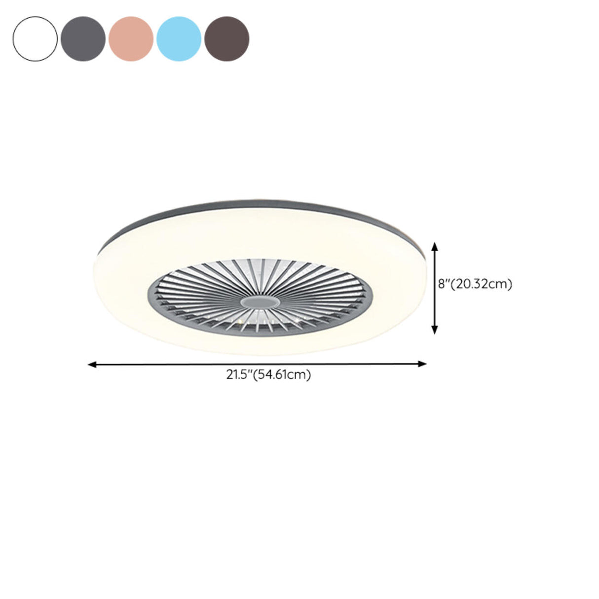 Minimalist Round Flush Bladeless Ceiling Fan with Light 