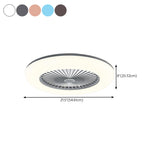 Minimalist Round Flush Bladeless Ceiling Fan with Light #size